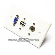 Placa Tapa VGA + USB 2.0 + Audio Jack 3.5 mm ABS